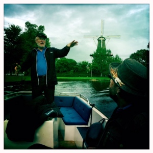 our gracious canal boat tour guide before playing in Warmond, The Netherlands